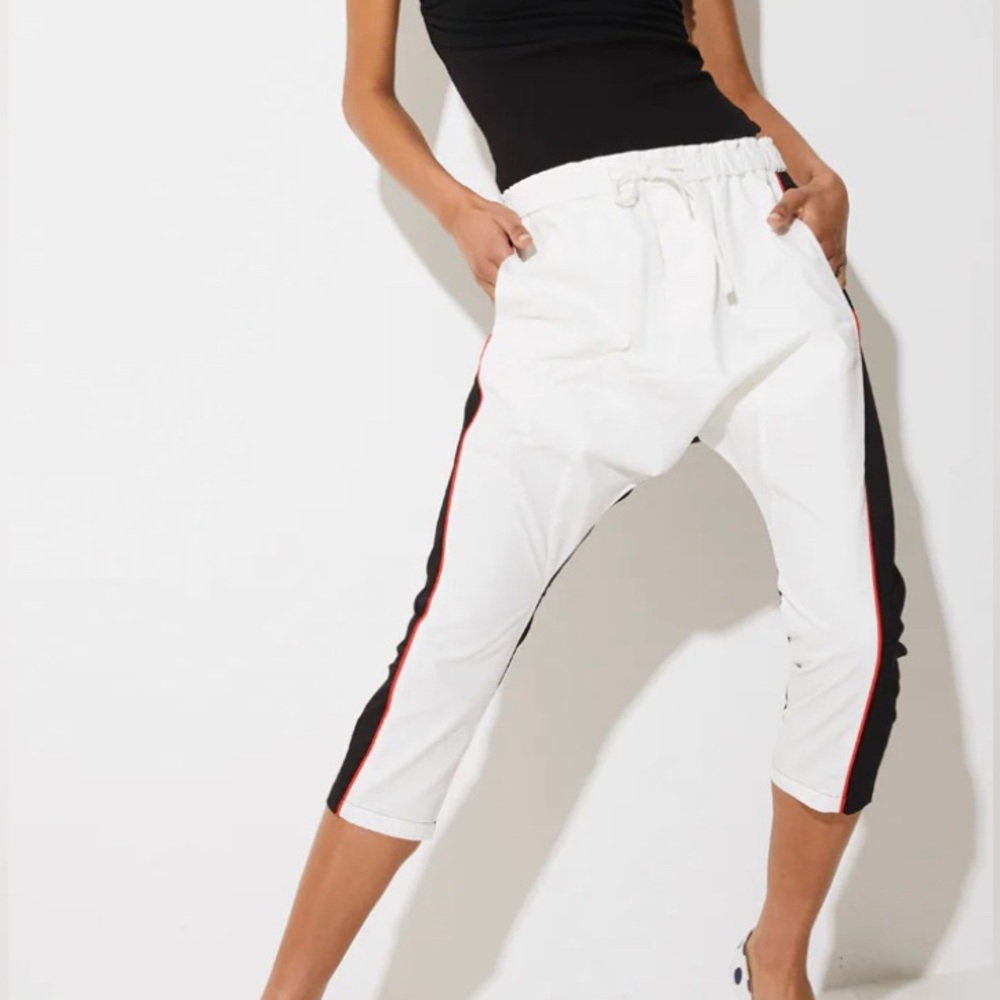 Wren Pant in Black White & Red